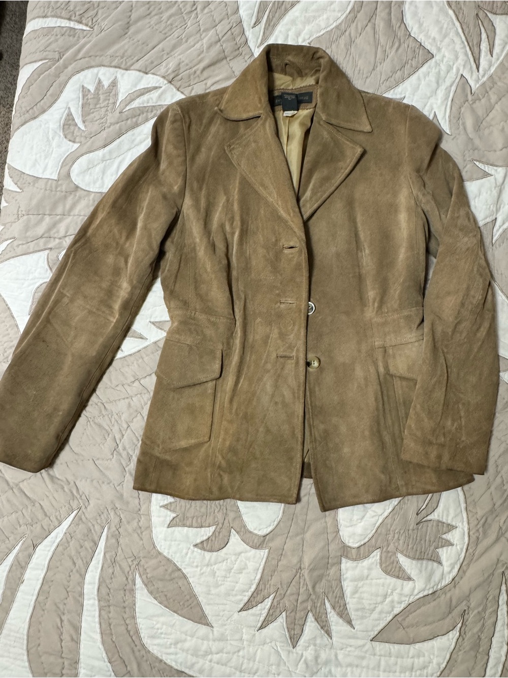 Banana Republic Brown Suede Button-Front Jacket